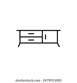 Furniture and home interior elements - thin line web icon set. Outline icons of kitchen, living room, bedroom and office collection. Simple vector illustration