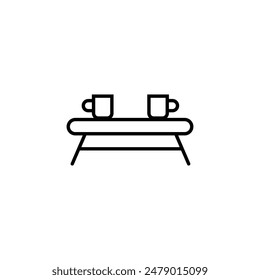 Furniture and home interior elements - thin line web icon set. Outline icons of kitchen, living room, bedroom and office collection. Simple vector illustration