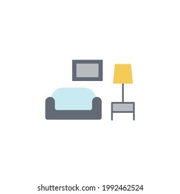 Furniture, home interior icon in color icon, isolated on white background 