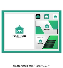 furniture home logo art template