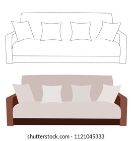furniture for home, sofa, vector