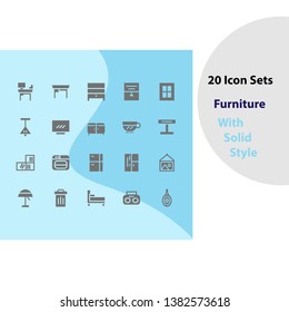 Furniture Home Solid Icon Sets 