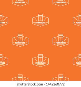 Furniture house pattern vector orange for any web design best