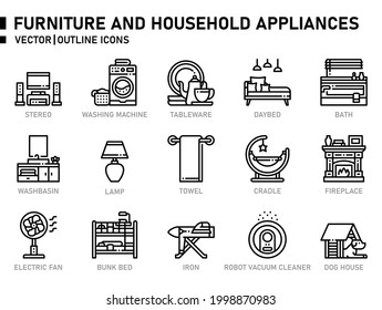 Furniture and household appliances icon for website, application, printing, document, poster design, etc.