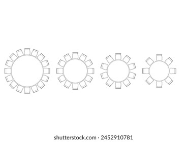 furniture icon interior plan view top set vector. architecture house table line home outline apartment collection isolated layout design project blueprint.