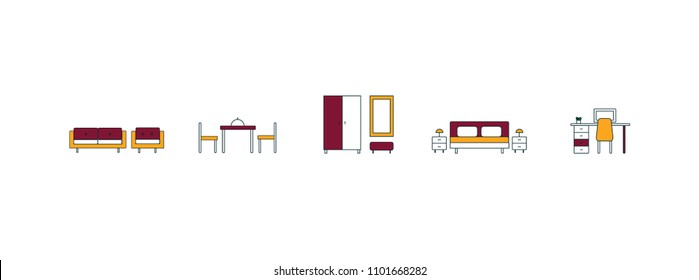 Furniture icon set