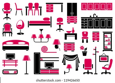 Furniture icon set