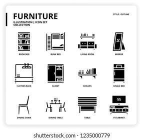 Furniture icon set