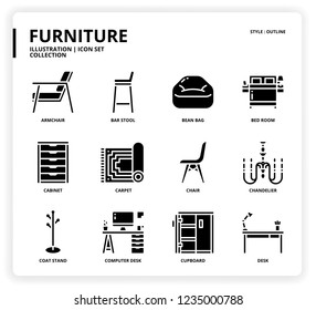 Furniture icon set