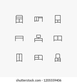 Furniture icon set design vector