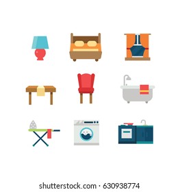 furniture icon set, eps 8, no transparencies