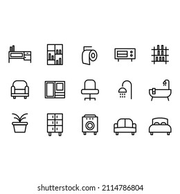 furniture icon set illustration vector graphic