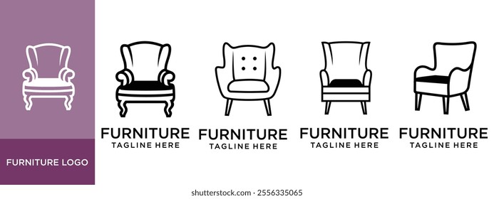Furniture icon set, interior icon set, vector illustration 