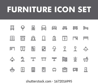 furniture icon set isolated on white background. for your web site design, logo, app, UI. Vector graphics illustration and editable stroke. EPS 10.