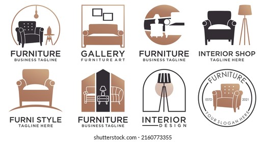 Furniture Icon Set Logo Design Inspirationvector Stock Vector (royalty 