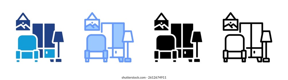 Furniture icon set multiple style collection