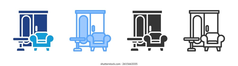 Furniture icon set multiple style collection