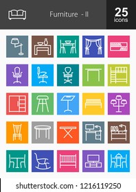 Furniture icon set. Suitable for web apps, mobile apps and print media.