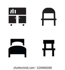 Furniture icon set in thin line style. Set icon EPS 10 vector format.