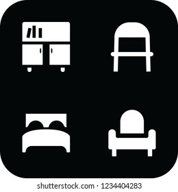 Furniture icon set in thin line style. Set icon EPS 10 vector format.