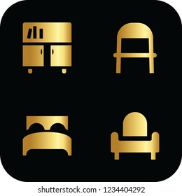 Furniture icon set in thin line style. Set icon EPS 10 vector format.