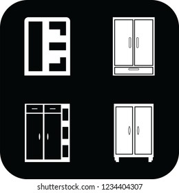 Furniture icon set in thin line style. Set icon EPS 10 vector format.