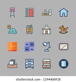 furniture icon set. vector set about entrance, mirror, chair and kitchen icons set.