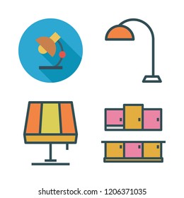 furniture icon set. vector set about lamp, kitchen and desk lamp icons set.