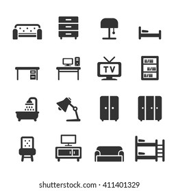 furniture icon set, vector eps10.