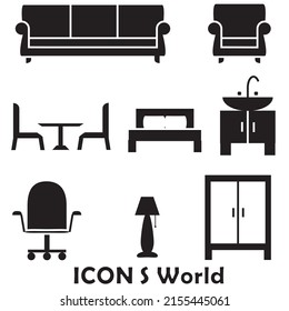 Furniture icon set. Vector illustration eps10.