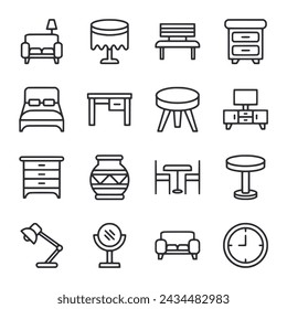 Furniture icon set vector illustration