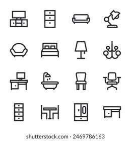 Furniture icon set vector illustration