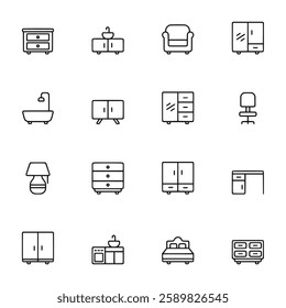 Furniture icon set vector illustration