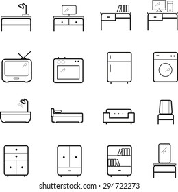 Furniture Icon set Vector Illustration