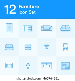 Furniture Icon Set (Vector Illustration)