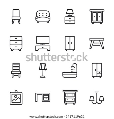 Furniture icon set vector illustration