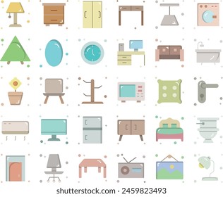 Furniture icon set vector stock illustration