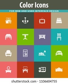 Furniture icon set for web sites and user interface