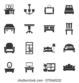 Furniture icon set for web sites and user interface