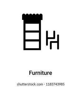 Furniture icon vector isolated on white background, logo concept of Furniture sign on transparent background, filled black symbol