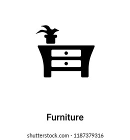 Furniture icon vector isolated on white background, logo concept of Furniture sign on transparent background, filled black symbol