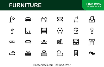 Furniture Icons for Interior Designers. Scalable Graphics for Modern, Classic, and Minimalist Furniture