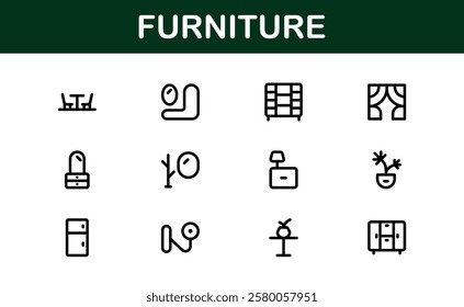 Furniture Icons for Interior Designers. Scalable Graphics for Modern, Classic, and Minimalist Furniture