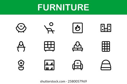 Furniture Icons for Interior Designers. Scalable Graphics for Modern, Classic, and Minimalist Furniture