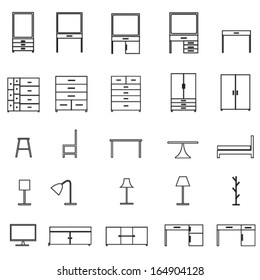 furniture icons set
