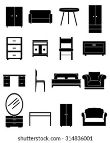 Furniture icons set