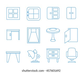 furniture icons set
