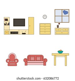 Furniture icons set