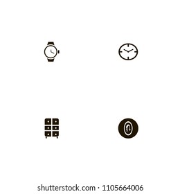 Furniture icons set. cabinet, mirror, watch and hairstyle