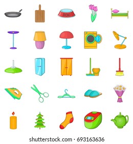 Furniture icons set. Cartoon set of 25 furniture vector icons for web isolated on white background